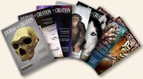 Spread of Journal of Creation covers